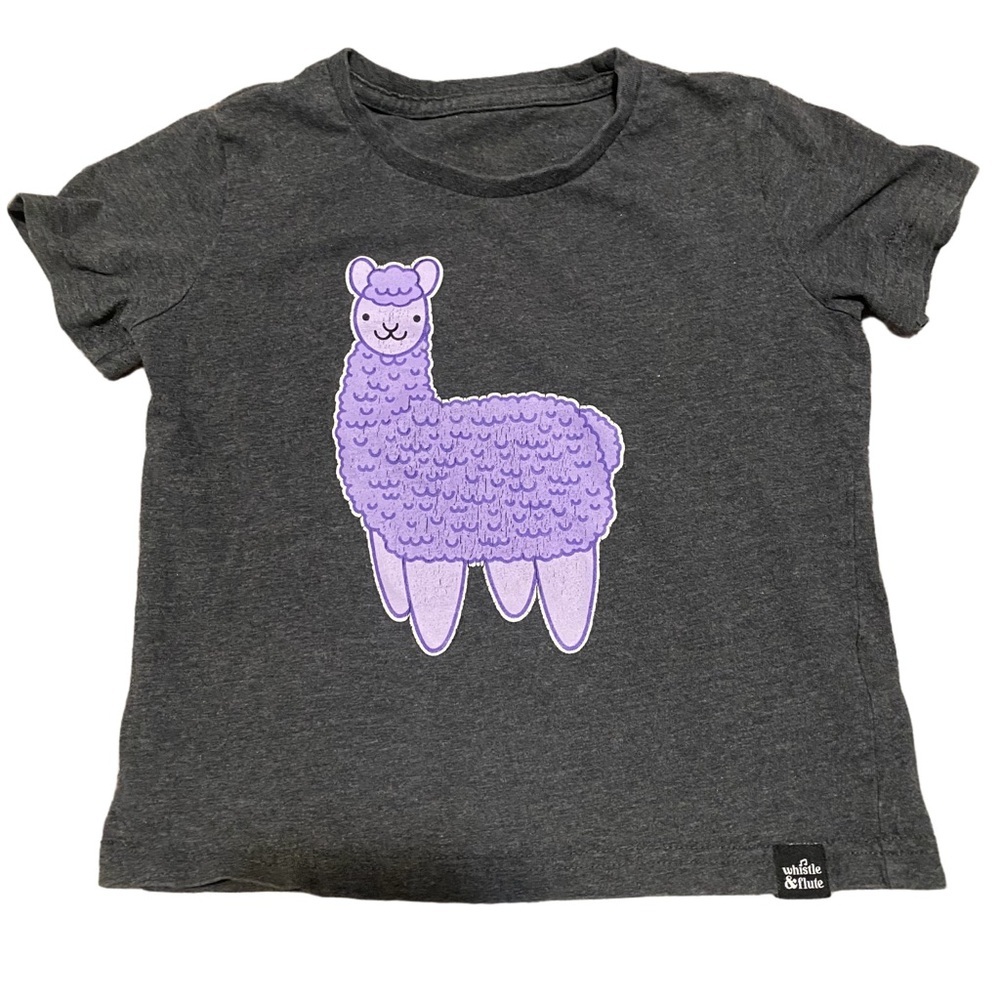 Whistle & Flute 3-4yr Purple Llama Kawaii Tee Shirt Summer Boys Girls Top 3T 4T